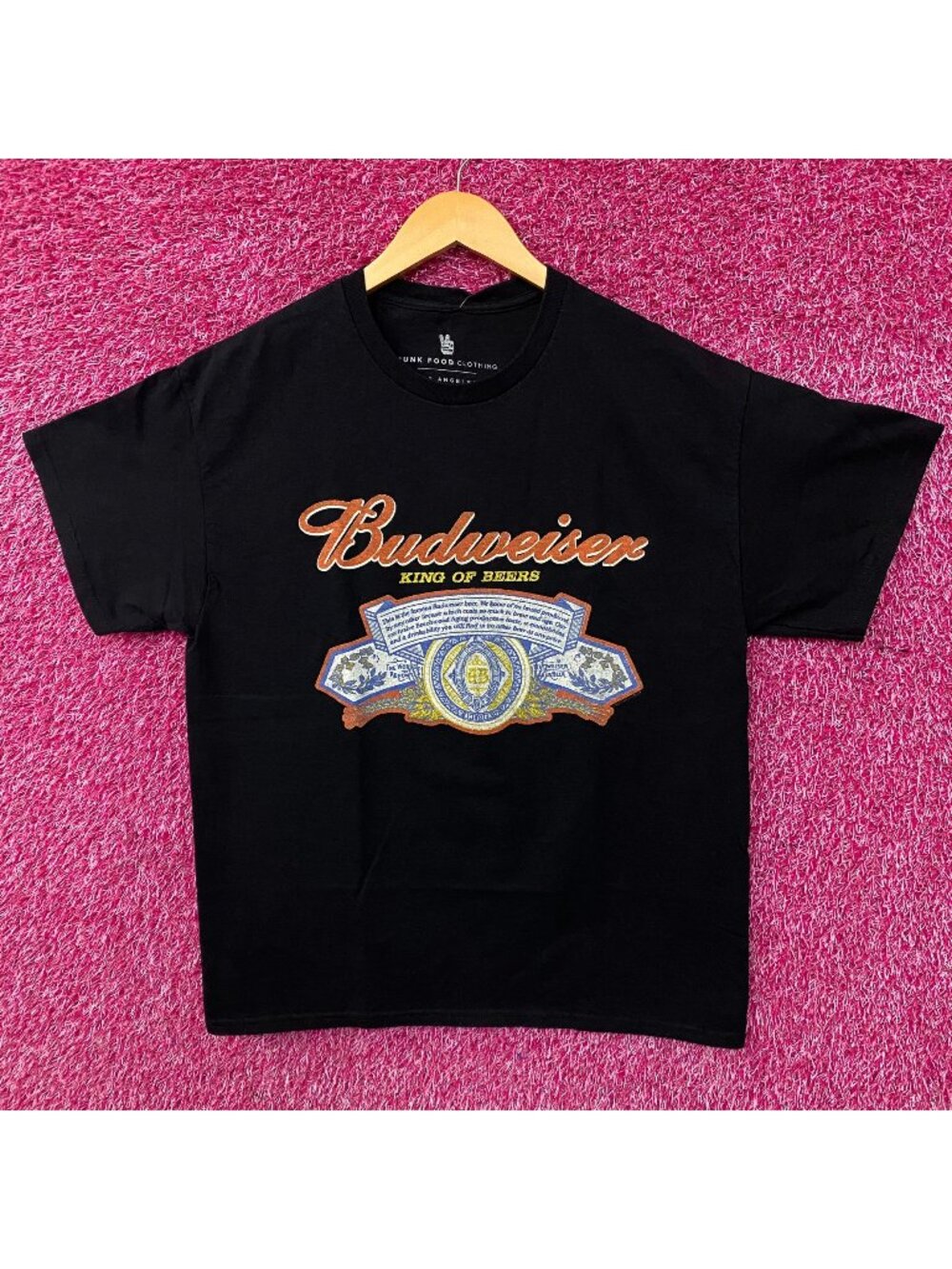 Junk Food Clothing Budweiser King of Beers Flea Market Graphic T-Shirt Medium